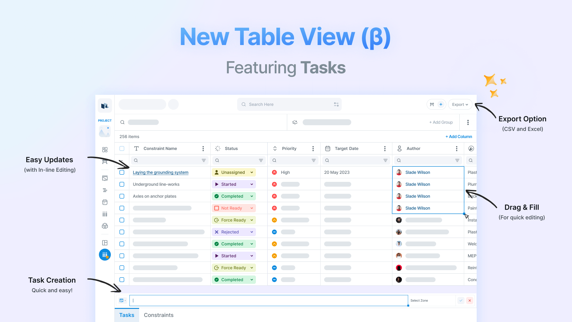 VisiLean Table View planning module